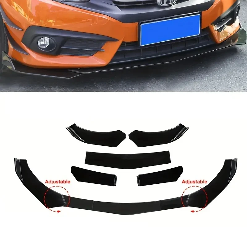 5 sztuk Uniwersalny przedni zderzak samochodowy Zestaw karoserii Spoiler Splitter ABS Zderzak Canard Lip…