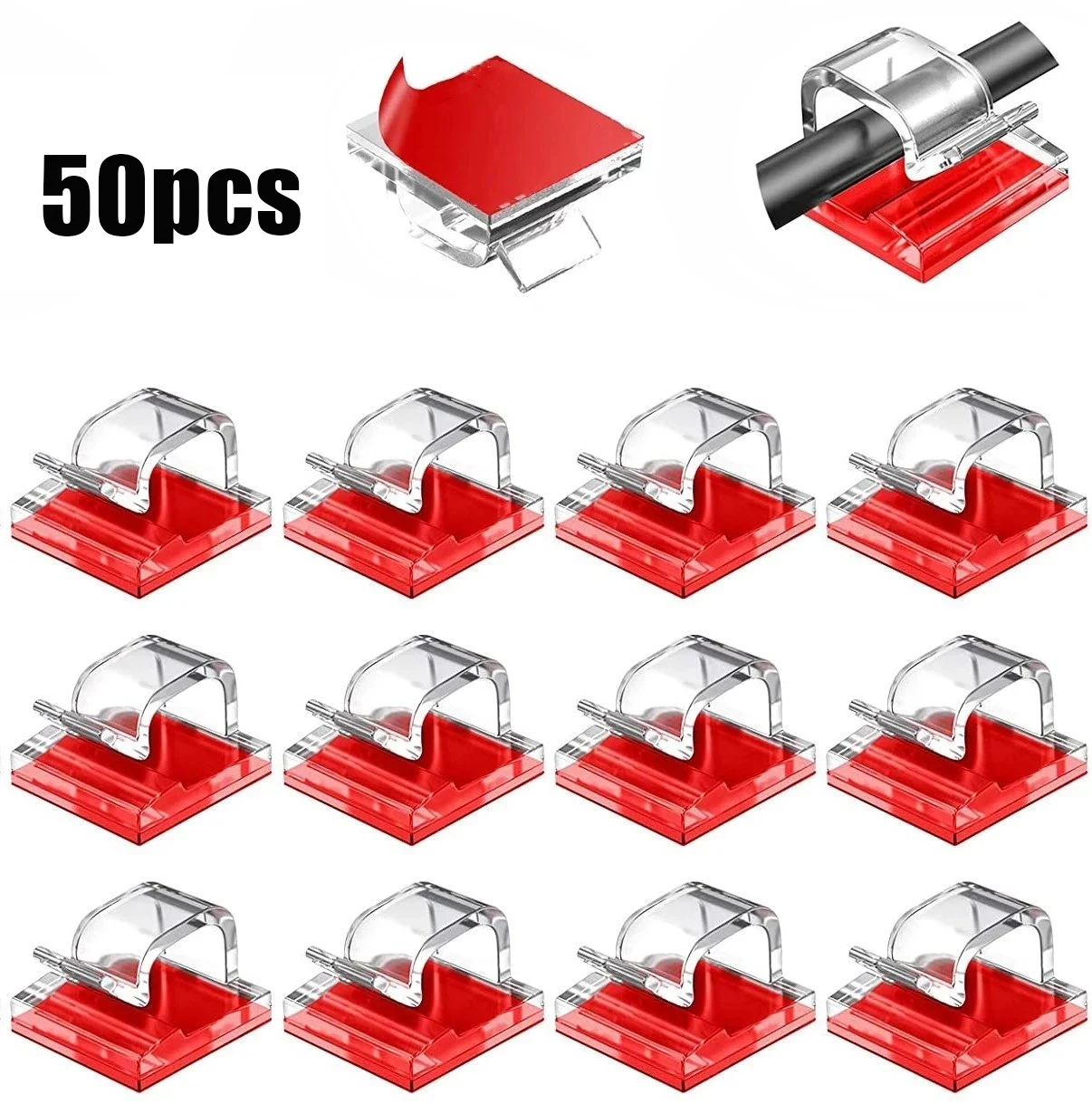 50 szt. zaciski do organizera kabla 50 szt. zaciski do organizera kabla