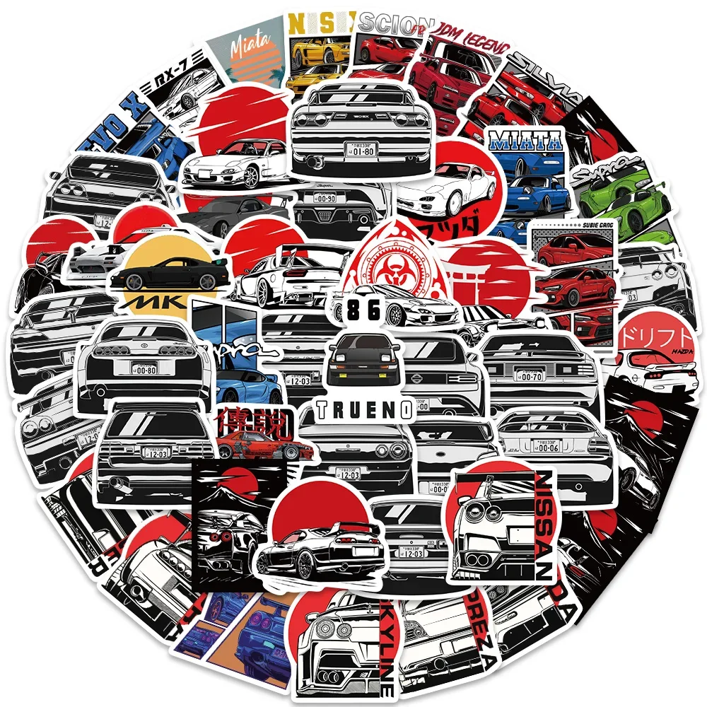 50 sztuk japonia JDM samochód wyścigowy Anime Graffiti naklejki Laptop motocykl samochód deskorolka…