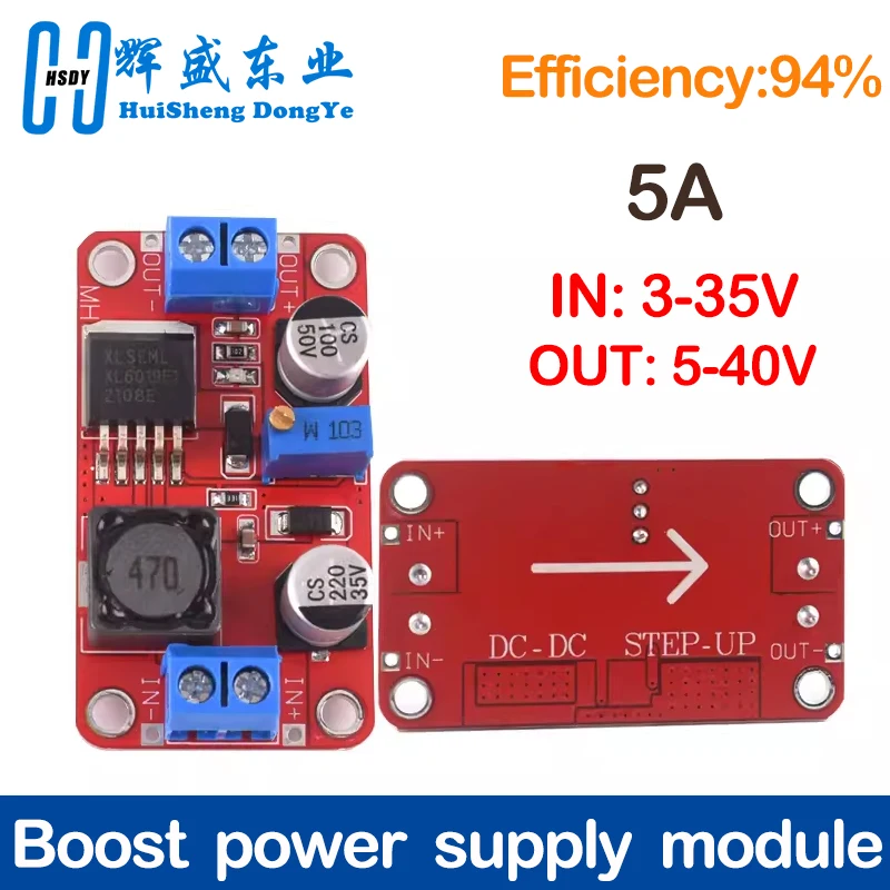 5A DC-DC Step Up Power Module Boost Volt Converter 3.3V-35V do 5V 6V 9V 12V 24V XL6019 5A DC-DC Step Up Power Module Boost Volt Converter 3.3V-35V do 5V 6V 9V 12V 24V XL6019