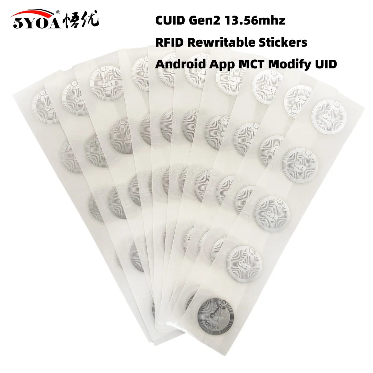 5YOA 13.56MHz CUID Zmienny S50 1K Naklejka RFID Wet Inlay Tag NFC Sektor 0 Blok 0 UID Przepisywalny NFC… 5YOA 13.56MHz CUID Zmienny S50 1K Naklejka RFID Wet Inlay Tag NFC Sektor 0 Blok 0 UID Przepisywalny NFC…