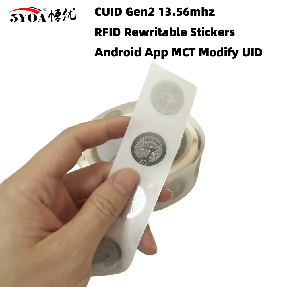 5YOA CUID Tag Naklejka Wet Inlay Gen2 Sektor 0 Blok 0 UID Przepisywalny 13.56Mhz 1K S50 RFID Smart NFC…