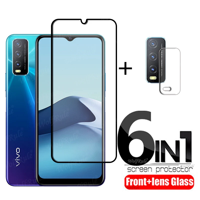 6-in-1 dla Vivo Y20 szkło dla Vivo Y20 S G szkło hartowane klej na całości ekranu Protector dla Vivo Y21S Y33S…