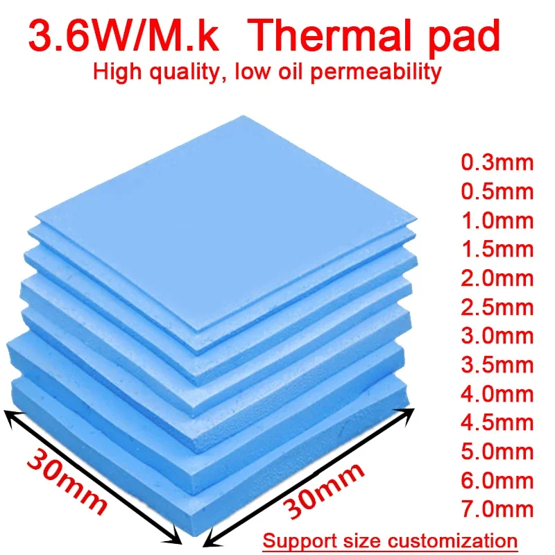 6 sztuk podkładka termiczna 30x30mm komputer przenośny router pamięć układ graficzny chłodzenie nieprzewodzący…