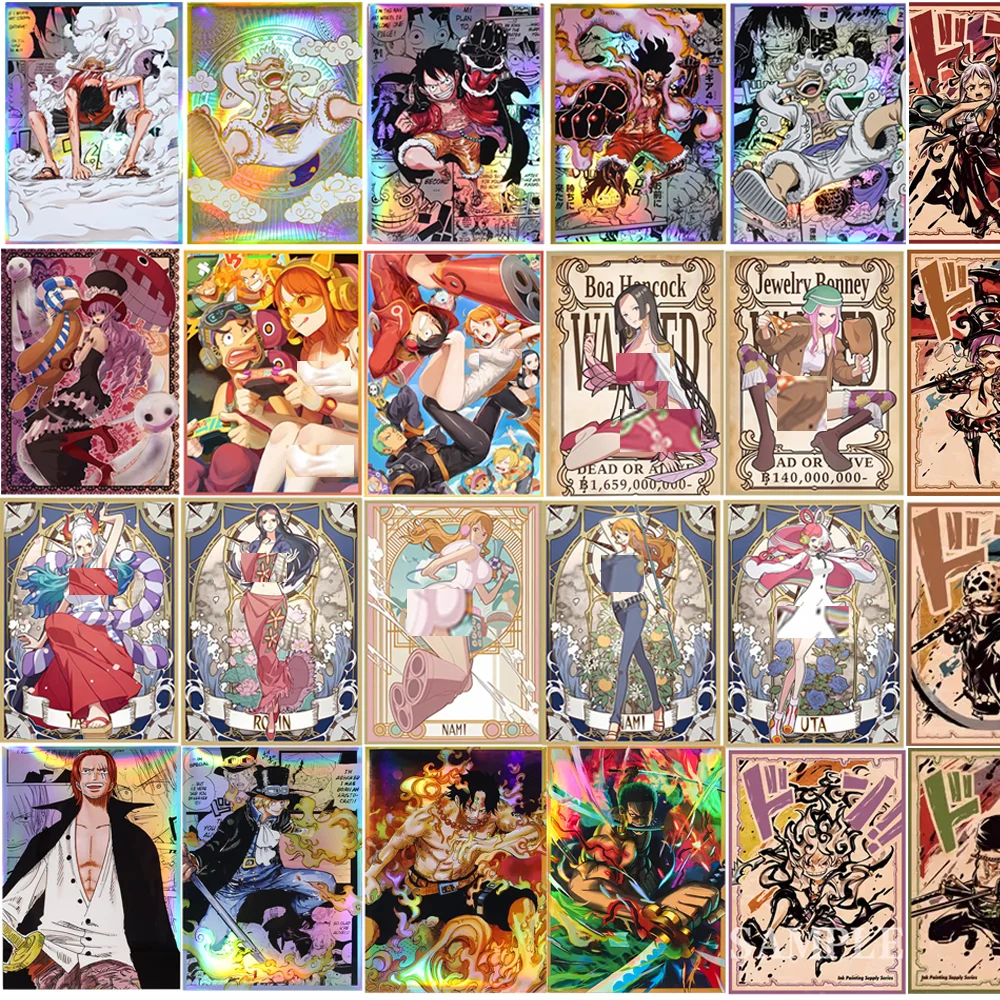 60 szt. Holograficzne etui na karty One Piece Luffy Zoro Nami Ace w stylu kreskówkowym OPCG PKM MTG… 60 szt. Holograficzne etui na karty One Piece Luffy Zoro Nami Ace w stylu kreskówkowym OPCG PKM MTG…