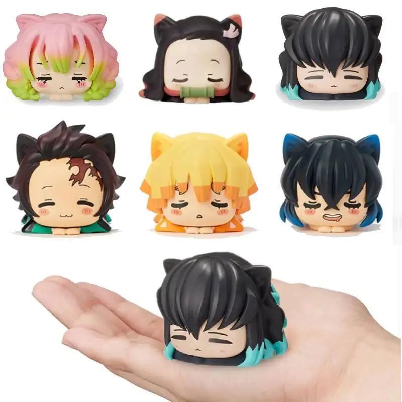 6PCS/Set Anime Demon Slayer Figurka Nezuko Tanjirou Zenitsu Inosuke Mini Figurka Kawaii Cat Ear Sleep Figurka… 6PCS/Set Anime Demon Slayer Figurka Nezuko Tanjirou Zenitsu Inosuke Mini Figurka Kawaii Cat Ear Sleep Figurka…