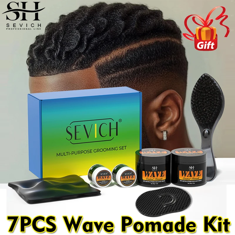 7 sztuk / zestaw Prezenty z grzebieniem i jedwabistym Durag 360 Deep Waves Control Hair Oil Sport Strong Hold… 7 sztuk / zestaw Prezenty z grzebieniem i jedwabistym Durag 360 Deep Waves Control Hair Oil Sport Strong Hold…