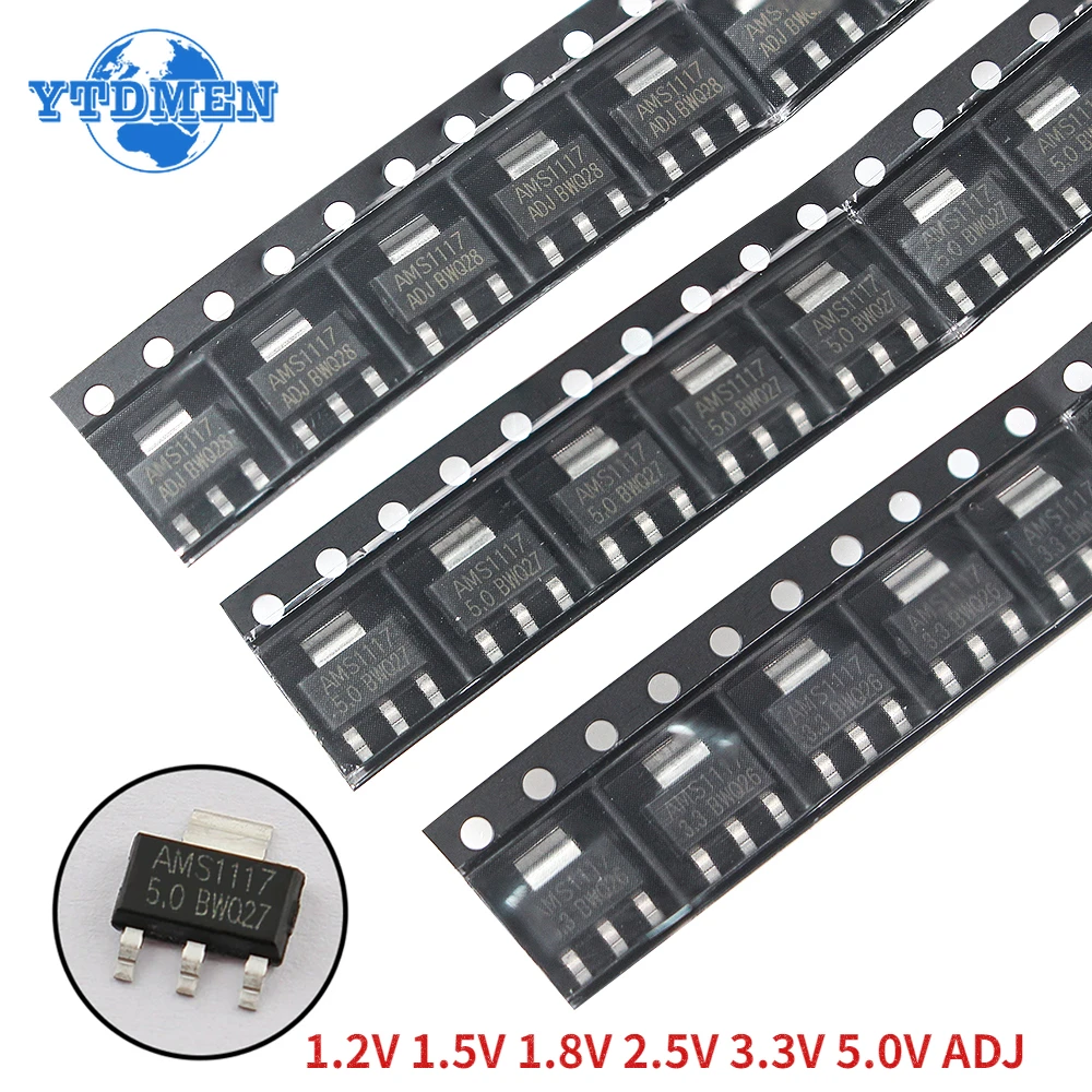 70 szt. Zestaw regulatora napięcia AMS1117 SOT-223 AMS1117-3.3V AMS1117-ADJ AMS1117-5.0V AMS1117-2.5V… 70 szt. Zestaw regulatora napięcia AMS1117 SOT-223 AMS1117-3.3V AMS1117-ADJ AMS1117-5.0V AMS1117-2.5V…