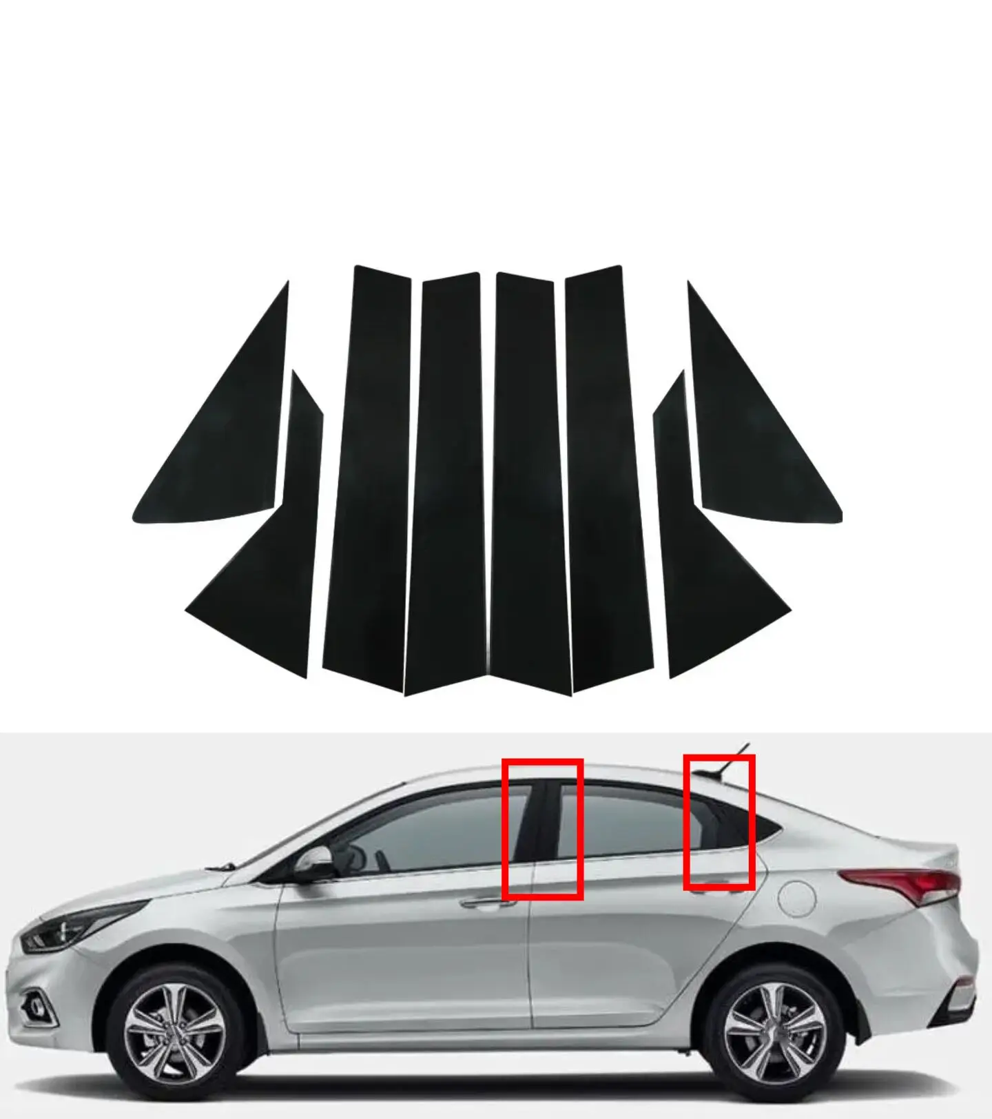 8 SZTUK Błyszczące czarne słupki do Hyundai Accent HC/YC Verna Solaris 2018 2019 2020 2021 2022 Naklejka na… 8 SZTUK Błyszczące czarne słupki do Hyundai Accent HC/YC Verna Solaris 2018 2019 2020 2021 2022 Naklejka na…