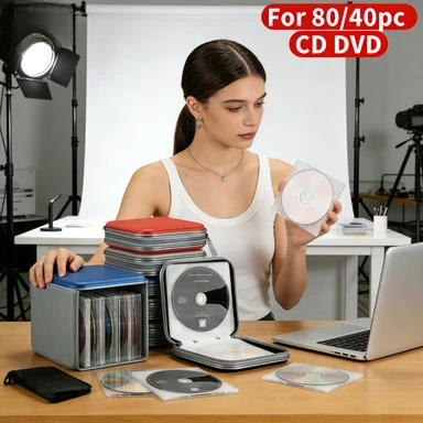 80/40 szt. Duży organizer na płyty CD DVD VCD, etui, album, pudełko z zamkiem błyskawicznym, akcesoria do…