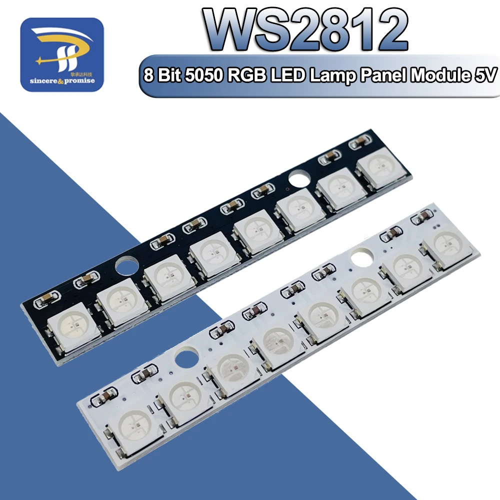 8*1Bit 8 Bits WS2812 WS 2811 5050 RGB Full LED Lamp Panel Module 5V WS2812B Rainbow LED Precise For Arduino 8… 8*1Bit 8 Bits WS2812 WS 2811 5050 RGB Full LED Lamp Panel Module 5V WS2812B Rainbow LED Precise For Arduino 8…