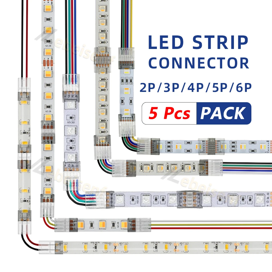 8mm 10mm 2Pin 3Pin 4Pin 5Pin 6Pin 12mm IP20 IP65 Taśma LED do pasków lub linii Szybkozłączki Przedłużacz…