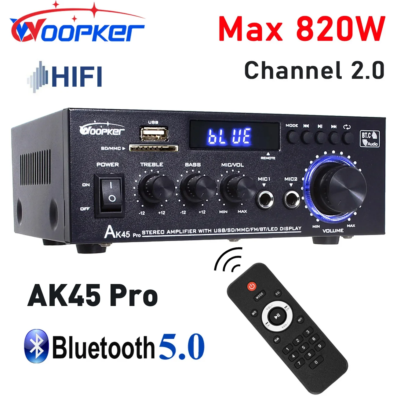 90Wx2 kanał 2.0 Bluetooth dźwięk przestrzenny AMP głośnik AK45 PRO nowy 12V 220V 110V HiFi wzmacniacz cyfrowy…