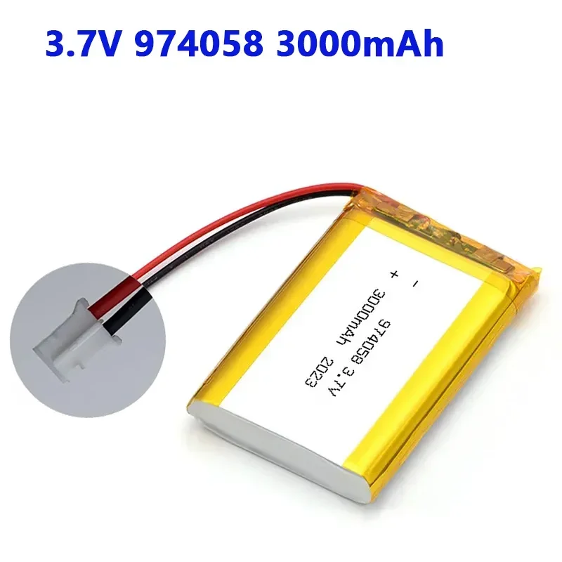 974058 3.7V 3000mAh Bateria Lipo Litowo-Polimerowa do Masażu, Miernika, Nawigacji GPS, Modelarstwa Lotniczego…