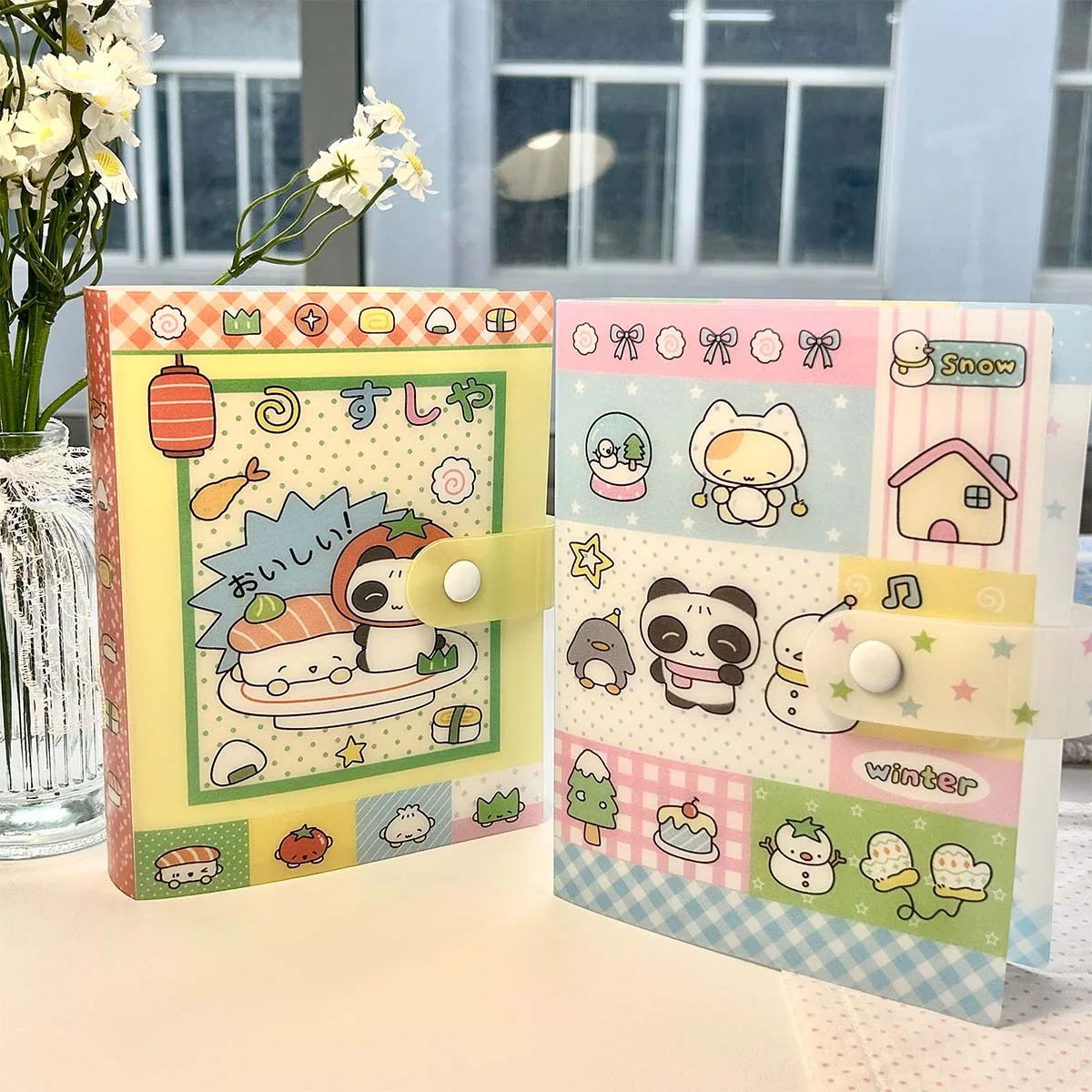 A6 szyty album do przechowywania Kawaii Panda motyw Folder śliczne przechowywanie naklejek 40 stron do…