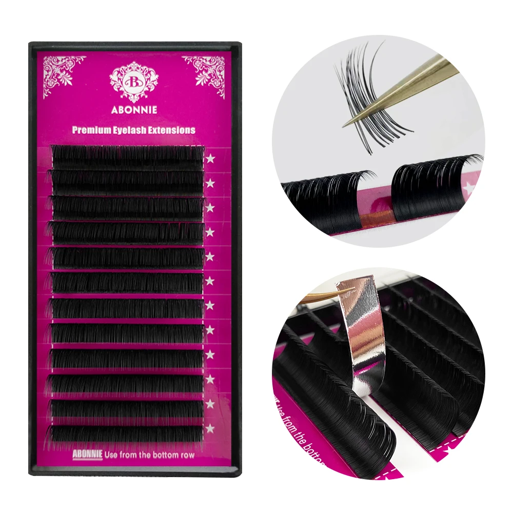 Abonnie Classic Eyelashes Extensions Individual Volume Lashes Puszyste, ultra miękkie przedłużanie rzęs