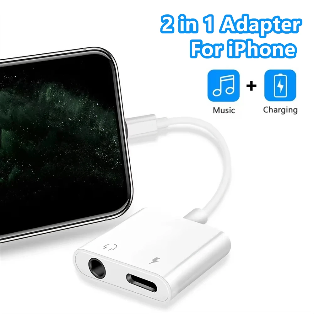 Adapter 2 w 1 iOS na 3.5mm Jack Audio do Ładowania dla iPhone 11 12 13 14 Pro Max X XR XS Słuchawki Kabel… Adapter 2 w 1 iOS na 3.5mm Jack Audio do Ładowania dla iPhone 11 12 13 14 Pro Max X XR XS Słuchawki Kabel…