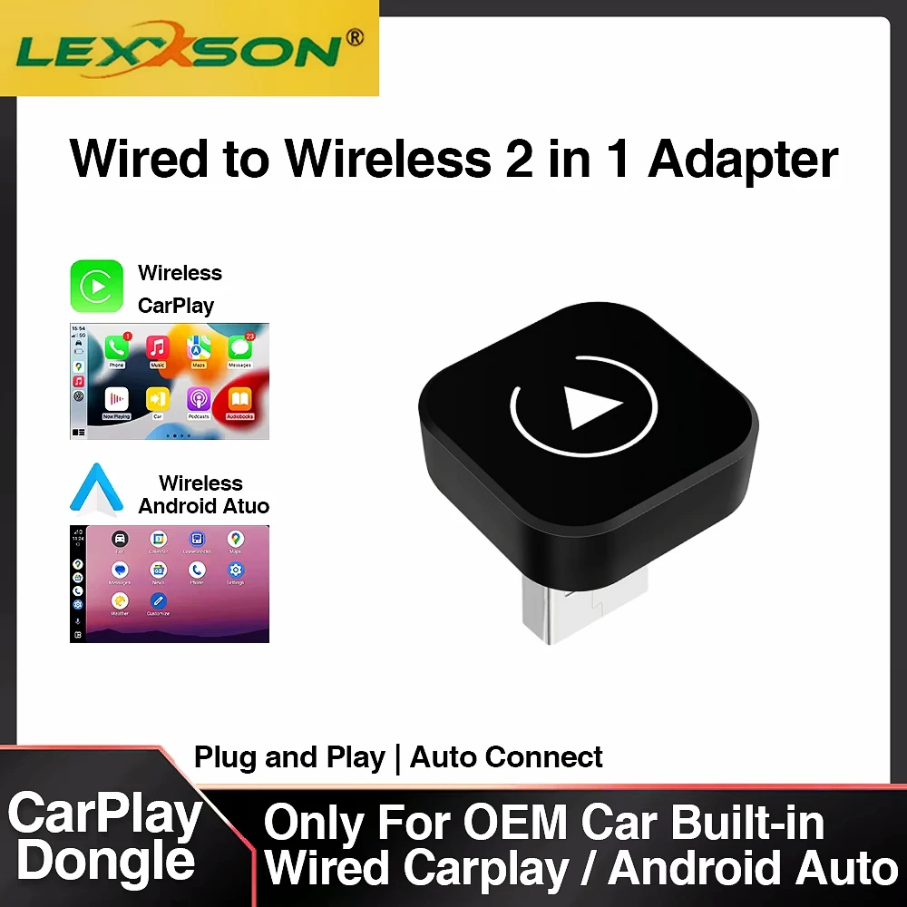 Adapter 2w1 Bezprzewodowy CarPlay i Bezprzewodowy Android Auto AI Smart Box Inteligentne Systemy Samochodowe… Adapter 2w1 Bezprzewodowy CarPlay i Bezprzewodowy Android Auto AI Smart Box Inteligentne Systemy Samochodowe…