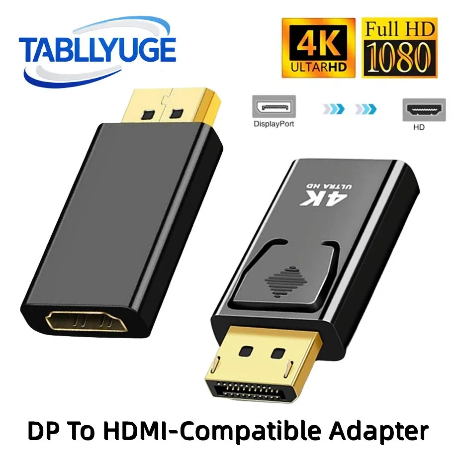 Adapter 4K/1080P DP DisplayPort na HDMI, konwerter DP męski na żeński, adapter HDMI do laptopa, komputera…