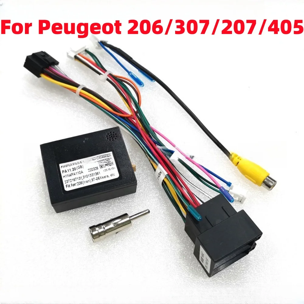 Adapter Dekoder Canbus do Peugeot 206 207 307 405 z 16-pinowym kablem zasilającym do radia samochodowego…
