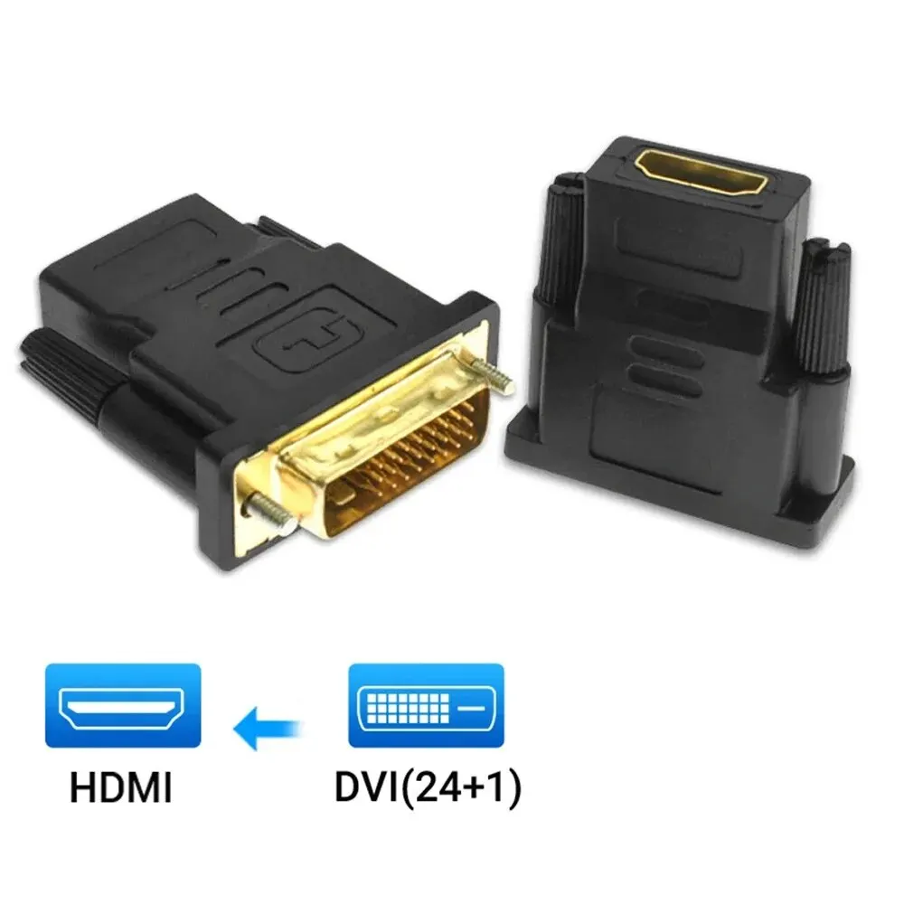 Adapter DVI na HDMI DVI 24+1 na HDMI kompatybilny z wtyczką platerowaną DVI męski na HDMI konwerter wideo do…