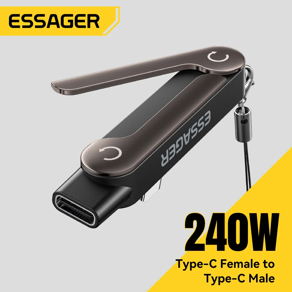 Adapter Essager USB C na Type C OTG, składany adapter, konwerter szybkiego ładowania 240W, wielofunkcyjny… Adapter Essager USB C na Type C OTG, składany adapter, konwerter szybkiego ładowania 240W, wielofunkcyjny…