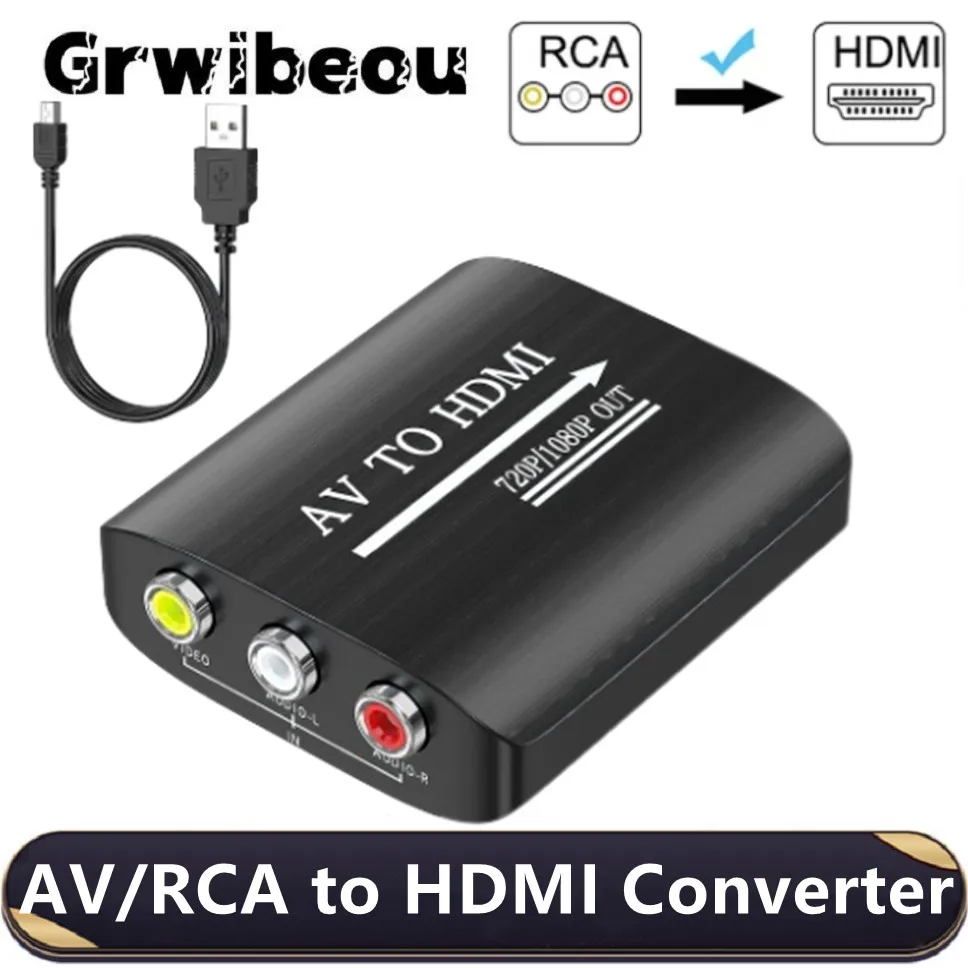 Adapter HD 1080P AV na HDMI RCA do HDMI Composite z kablem USB, konwerter CVBS AV do N64, Wii, PS1/2/3, Xbox… Adapter HD 1080P AV na HDMI RCA do HDMI Composite z kablem USB, konwerter CVBS AV do N64, Wii, PS1/2/3, Xbox…