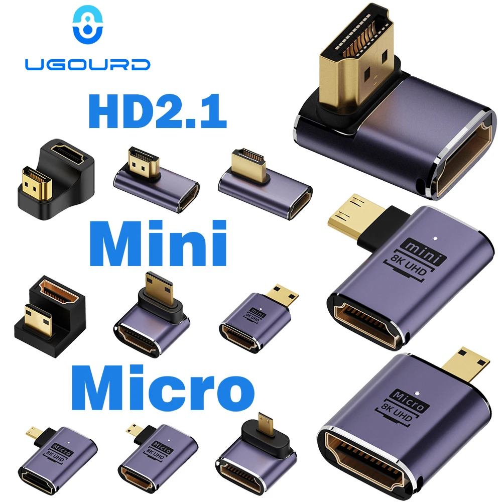 Adapter kabla kompatybilny z HDMI Mini Micro HDMI na HDMI 2.1 Konwerter 48Gbps 8K60Hz 4K120Hz do HDTV…