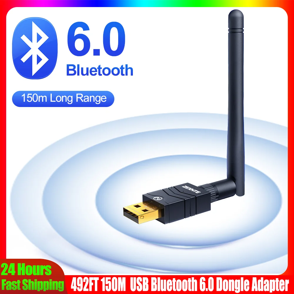 Adapter USB Bluetooth 6.0, zasięg 150M (492FT), adapter dalekiego zasięgu do PC, laptopa, głośnika… Adapter USB Bluetooth 6.0, zasięg 150M (492FT), adapter dalekiego zasięgu do PC, laptopa, głośnika…