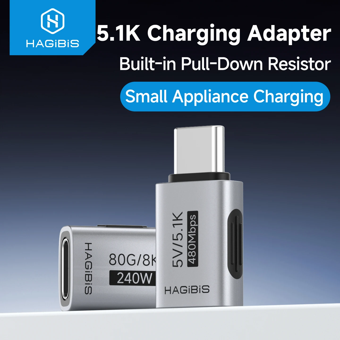 Adapter USB-C do ładowania z rezystorem oporowym Hagibis 5.1k, męski na żeński, do golarki, trymera do włosów… Adapter USB-C do ładowania z rezystorem oporowym Hagibis 5.1k, męski na żeński, do golarki, trymera do włosów…