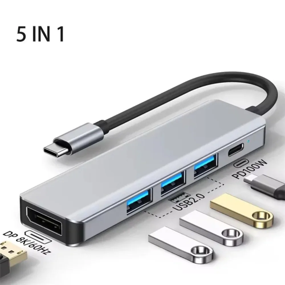 Adapter USB-C na DP 8K@60Hz / 4K@120Hz z szybkim ładowaniem 100W PD, 3-portowy hub USB 2.0, przenośna stacja… Adapter USB-C na DP 8K@60Hz / 4K@120Hz z szybkim ładowaniem 100W PD, 3-portowy hub USB 2.0, przenośna stacja…