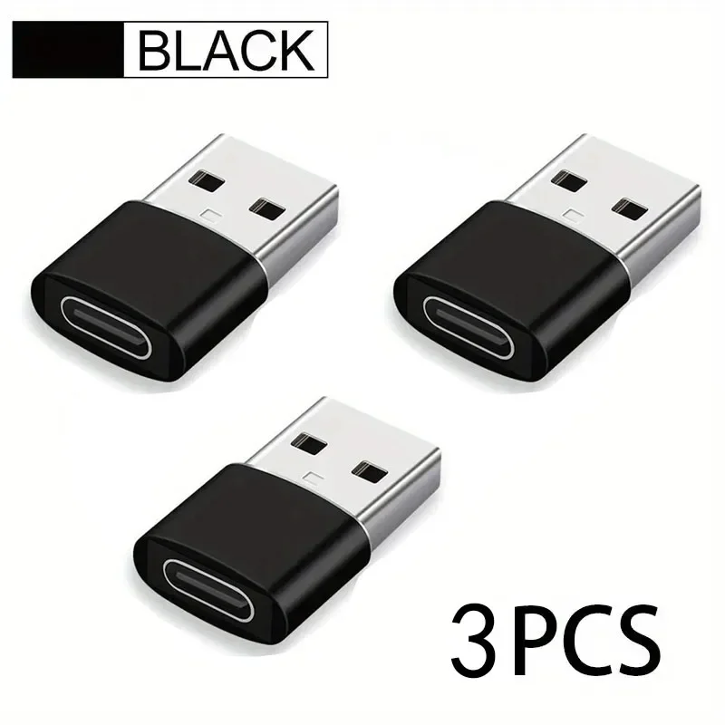 Adapter USB na USB-C, 3 sztuki, USB-C żeński na USB męski, super szybkie ładowanie i konwerter OTG…