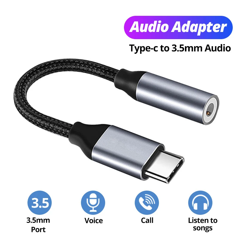 Adapter USB typu C na 3,5 mm Aux Type-c 3 5 Jack Kabel audio do słuchawek Konwerter do iPhone 15 Samsung…