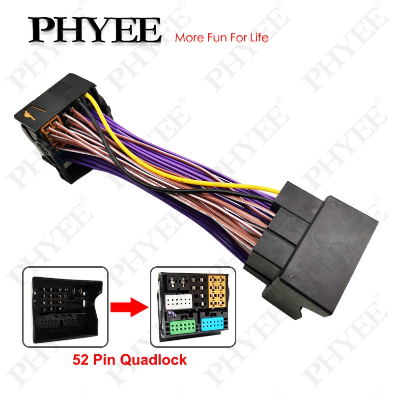 Adapter wiązki przedłużającej Quadlock 52-pinowe złącze Plug Play Kabel do VW Golf Jetta Polo T-ROC Tiguan…