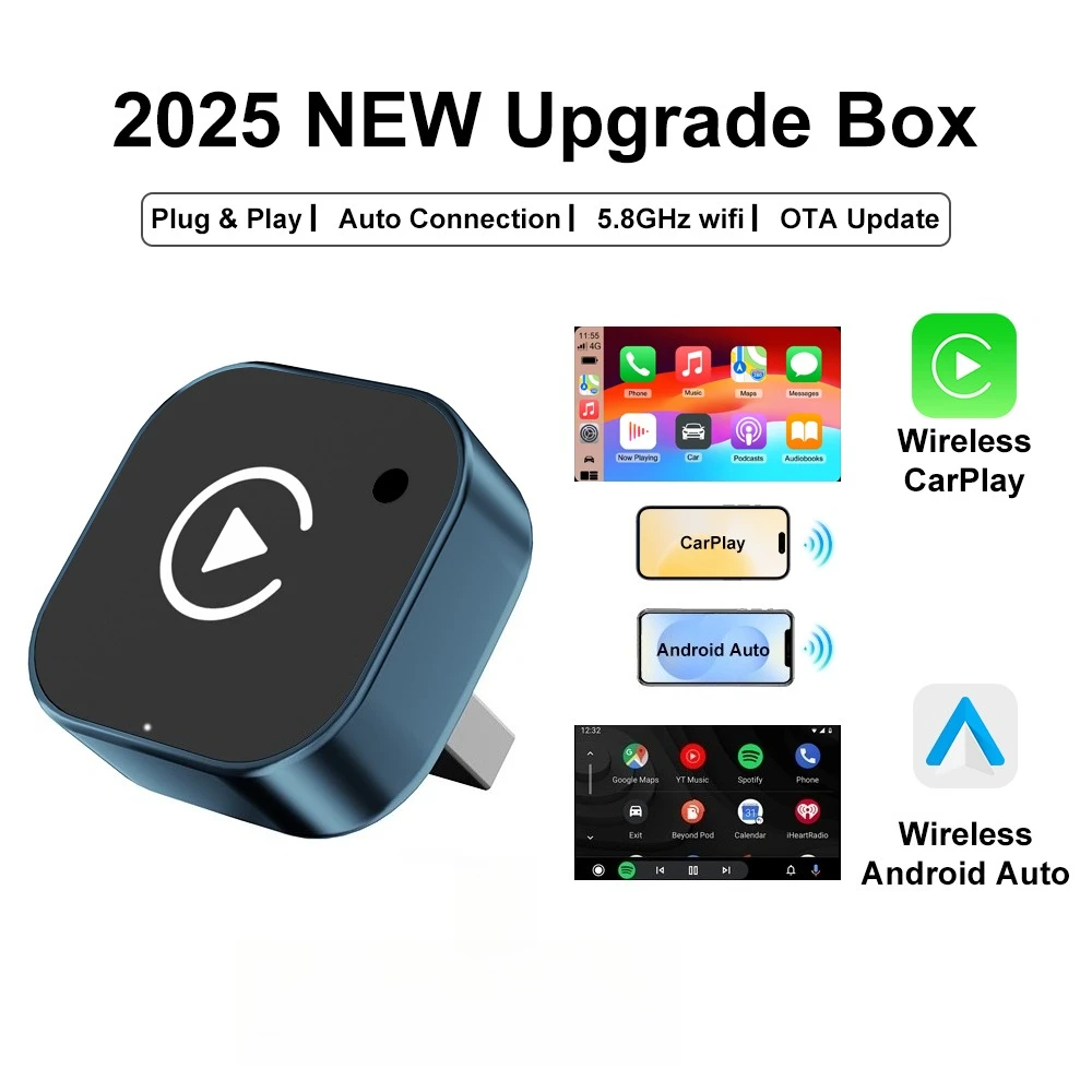 Adapter Wireless CarPlay 2026 2-w-1: Dongle przekształcający kabelowy CarPlay na bezprzewodowy dla telefonów…