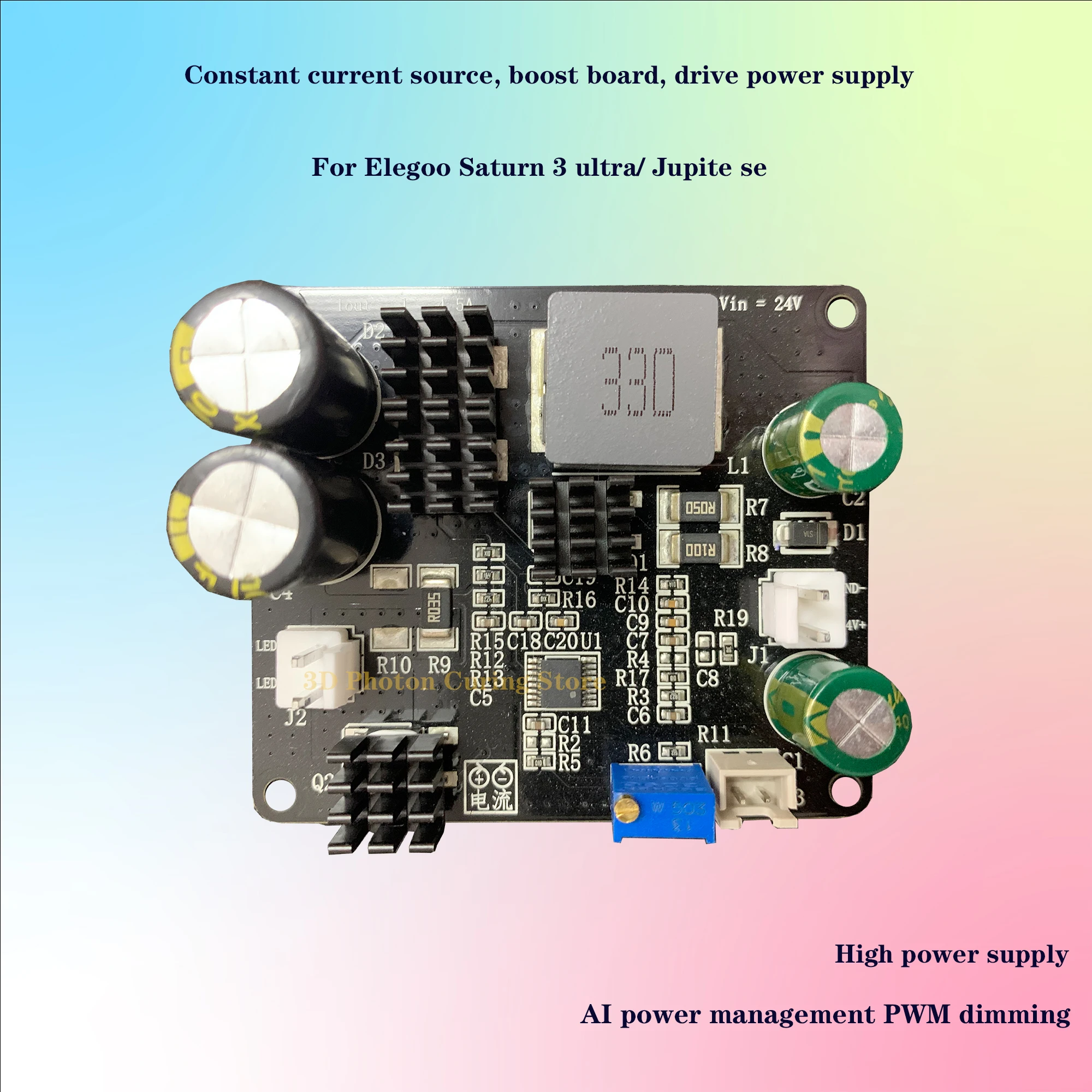 AI Power Management PWM Dimming Constant Current Source Boost Board Drive Power Supply for Elegoo Saturn 3…