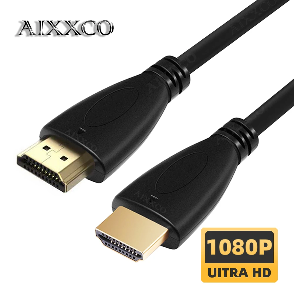 AIXXCO 0.5M 1.5M 1M 2M 3M 5M 10M Pozłacany kabel HDMI 1.4 1080p 3D do HDTV, splittera i przełącznika