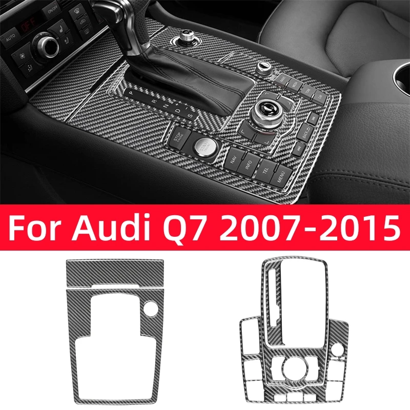 Akcesoria samochodowe do Audi Q7 2007-2015, karbonowa nakładka/dekoracja na panel sterowania zmianą biegów…