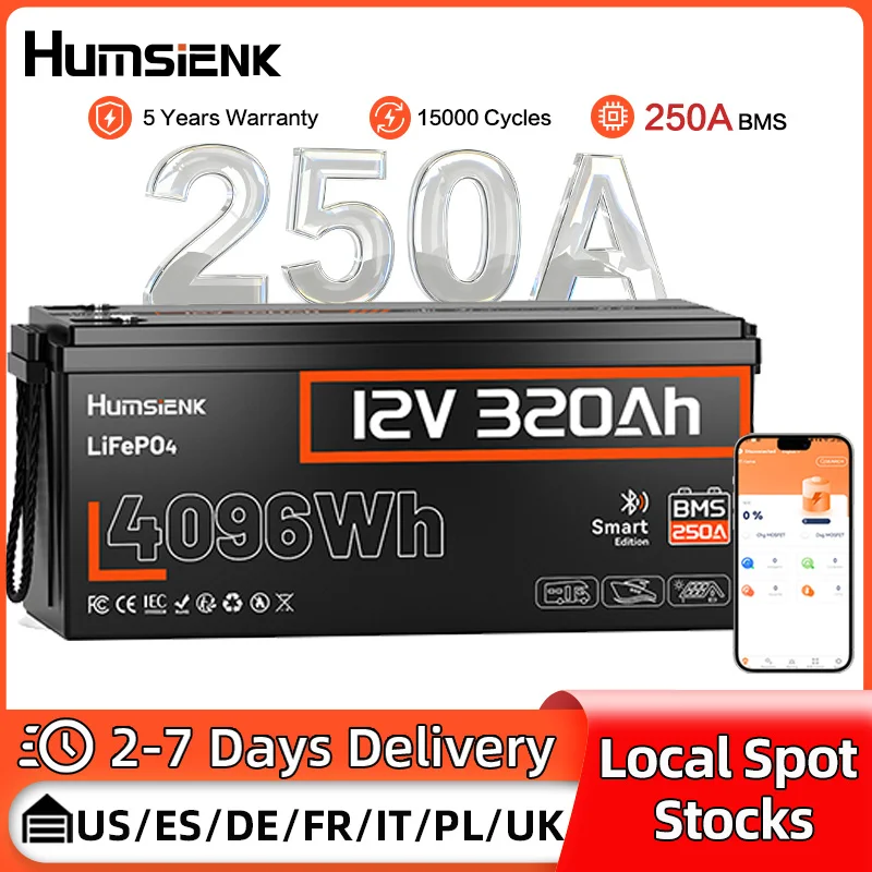 Akumulatory litowo-żelazowo-fosforanowe (LiFePO4) Humsienk 12V 314Ah z Bluetooth i BMS 200A, do ładowania, do… Akumulatory litowo-żelazowo-fosforanowe (LiFePO4) Humsienk 12V 314Ah z Bluetooth i BMS 200A, do ładowania, do…