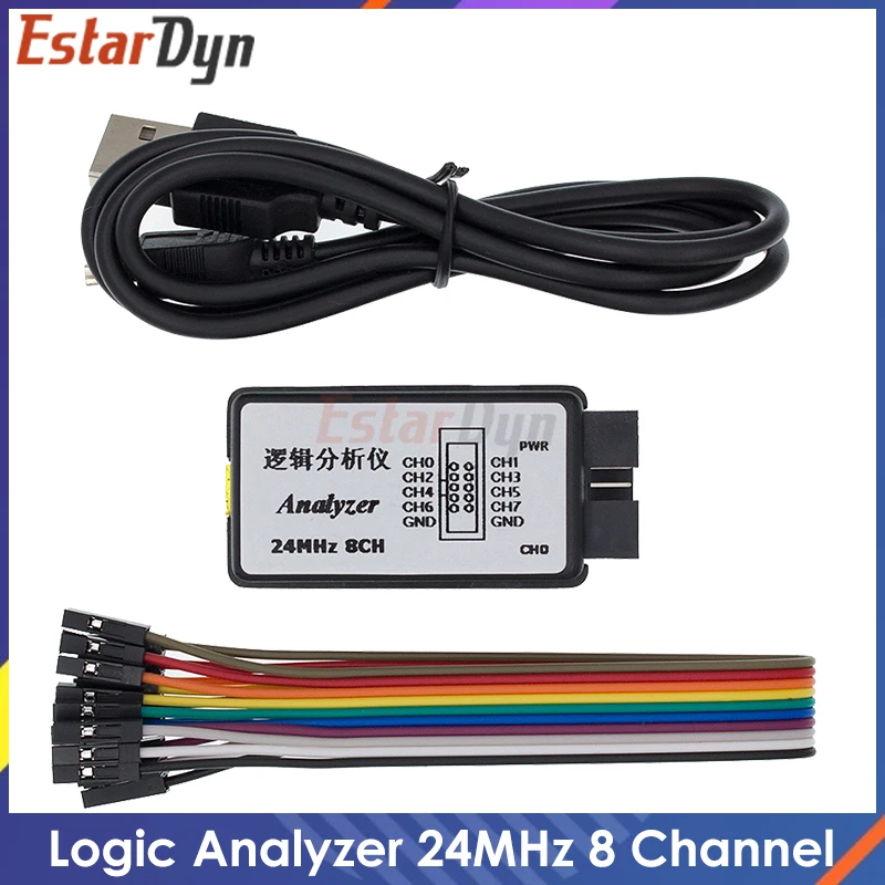 Analizator logiczny USB 24 MHz 8 kanałów 24 M/s Analizator logiczny Debugger dla ARM FPGA Analizator logiczny…