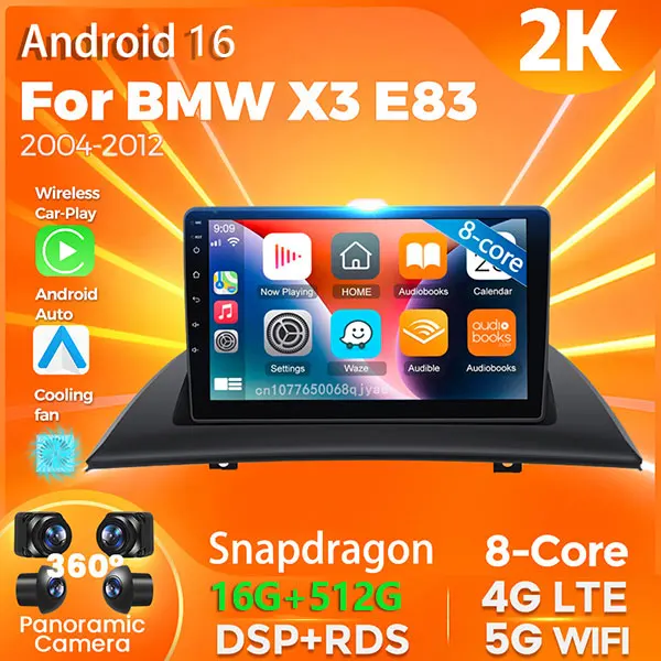 Android 16 Carplay Auto do BMW X3 E83 2004 – 2012 Radio Samochodowe GPS Odtwarzacz Multimedialny Stereo Kamera… Android 16 Carplay Auto do BMW X3 E83 2004 – 2012 Radio Samochodowe GPS Odtwarzacz Multimedialny Stereo Kamera…