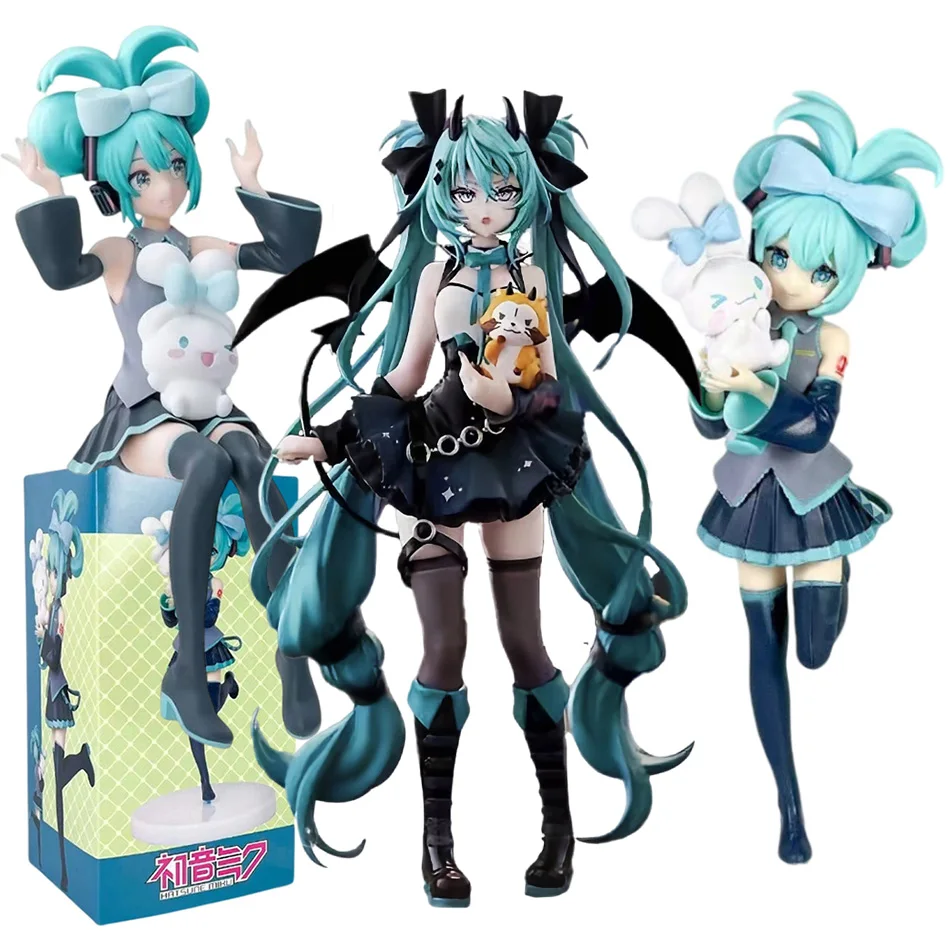 Anime Hatsune Miku Cosplay Szop Demon Kot Uszy Cinnamoroll Kawaii Miku Dziewczyna Figurka Anime PVC Kolekcja…