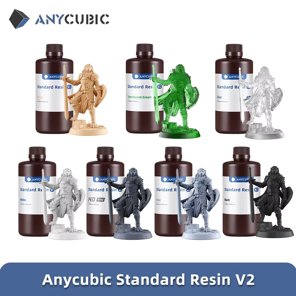 ANYCUBIC 3KG 405nm Standardowa Żywica V2 Do Drukarek 3D LCD Szybkie Utwardzanie Materiały Do Druku 3D Żywica…