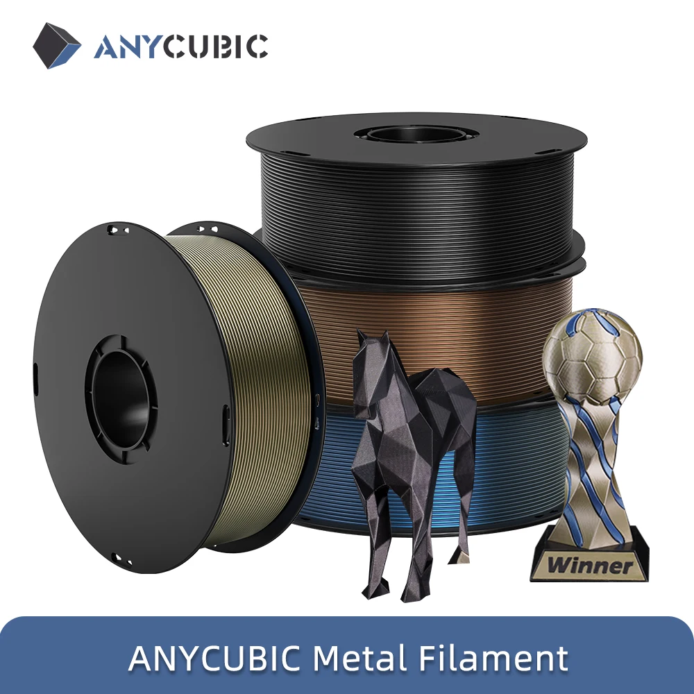 ANYCUBIC 4kg/1kg Metalowy Filament Metaliczna Tekstura PLA Kobra S1 Kobra 3 Combo Filament do Drukarek 3D…