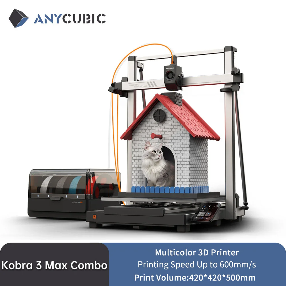 ANYCUBIC Kobra 3 Max FDM Wielokolorowa Drukarka 3D z Prędkością Druku do 600 mm/s, Objętość Druku… ANYCUBIC Kobra 3 Max FDM Wielokolorowa Drukarka 3D z Prędkością Druku do 600 mm/s, Objętość Druku…