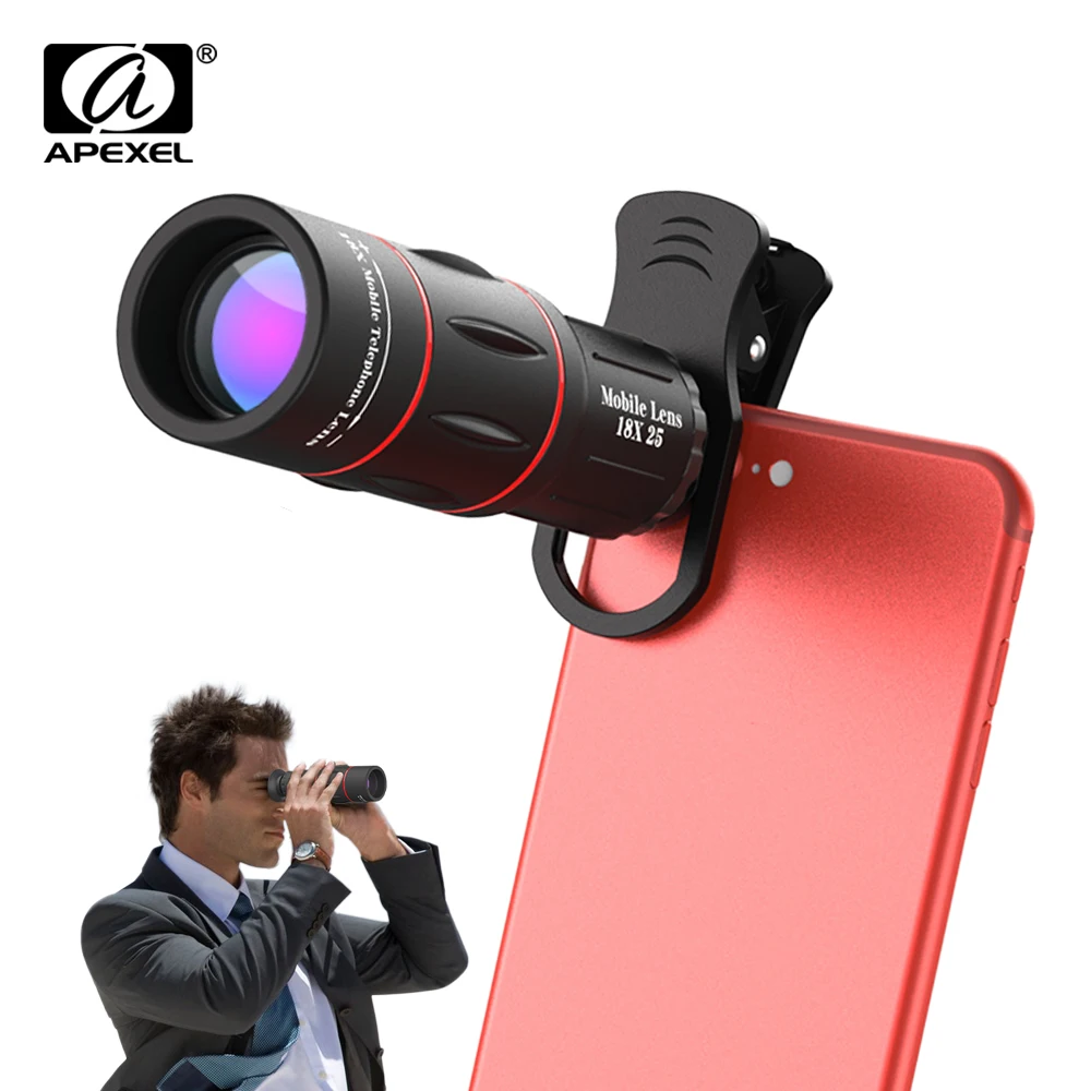 APEXEL Uniwersalny monokularowy zoom 18×25 HD Optyczny obiektyw do telefonu komórkowego Obserwacja ankiety… APEXEL Uniwersalny monokularowy zoom 18×25 HD Optyczny obiektyw do telefonu komórkowego Obserwacja ankiety…