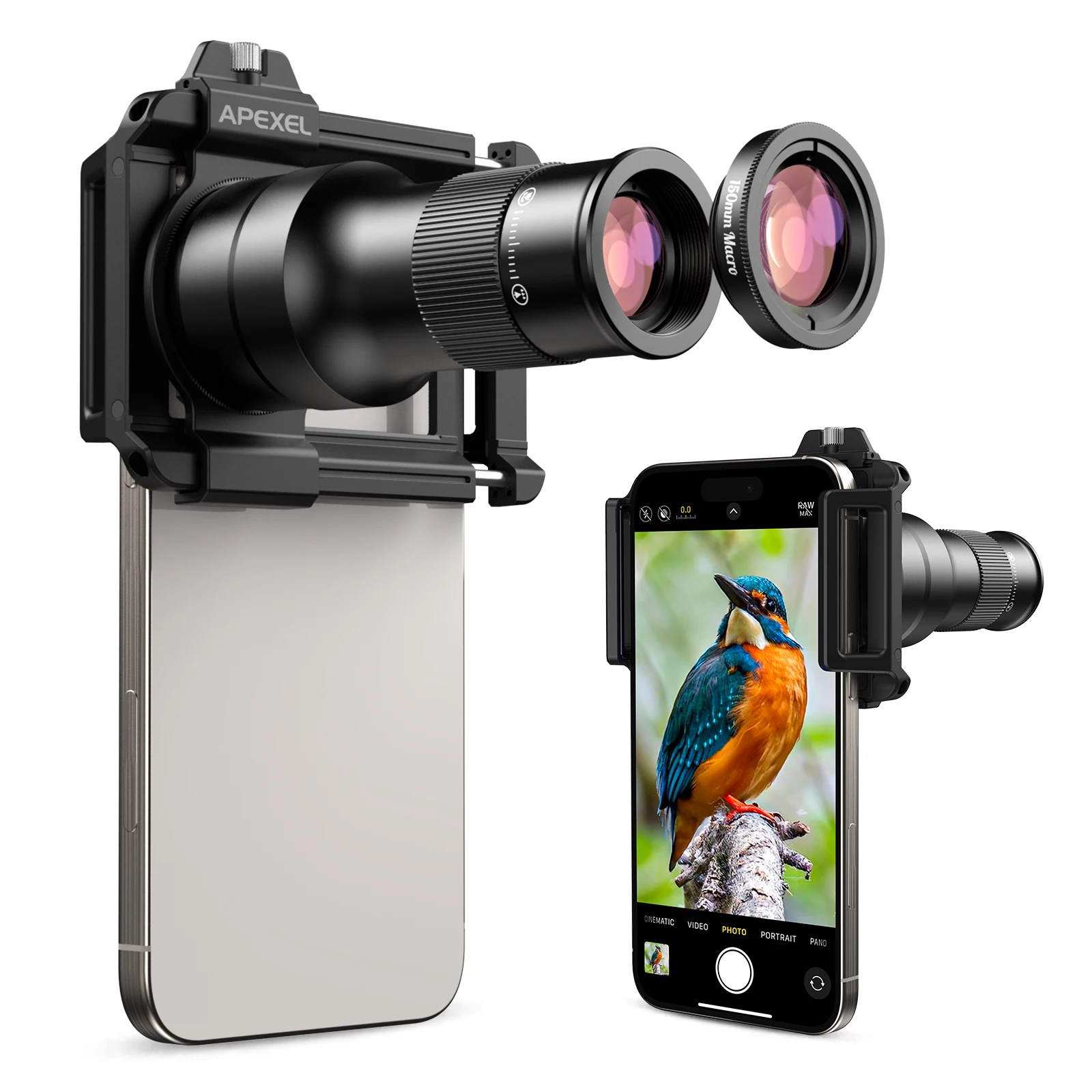 APEXEL Zestaw obiektywów 2 w 1: teleobiektyw 6X i obiektyw makro 150 mm z uniwersalnym klipsem do telefonów… APEXEL Zestaw obiektywów 2 w 1: teleobiektyw 6X i obiektyw makro 150 mm z uniwersalnym klipsem do telefonów…