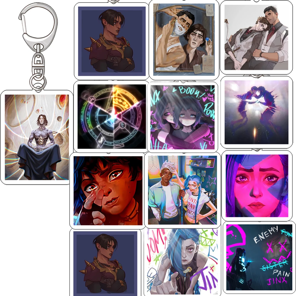 Arcane League Of Legends Jayce Viktor Anime Akrylowy Prezent dla Przyjaciół Dziewczyna Wisiorek Fani Biżuteria… Arcane League Of Legends Jayce Viktor Anime Akrylowy Prezent dla Przyjaciół Dziewczyna Wisiorek Fani Biżuteria…