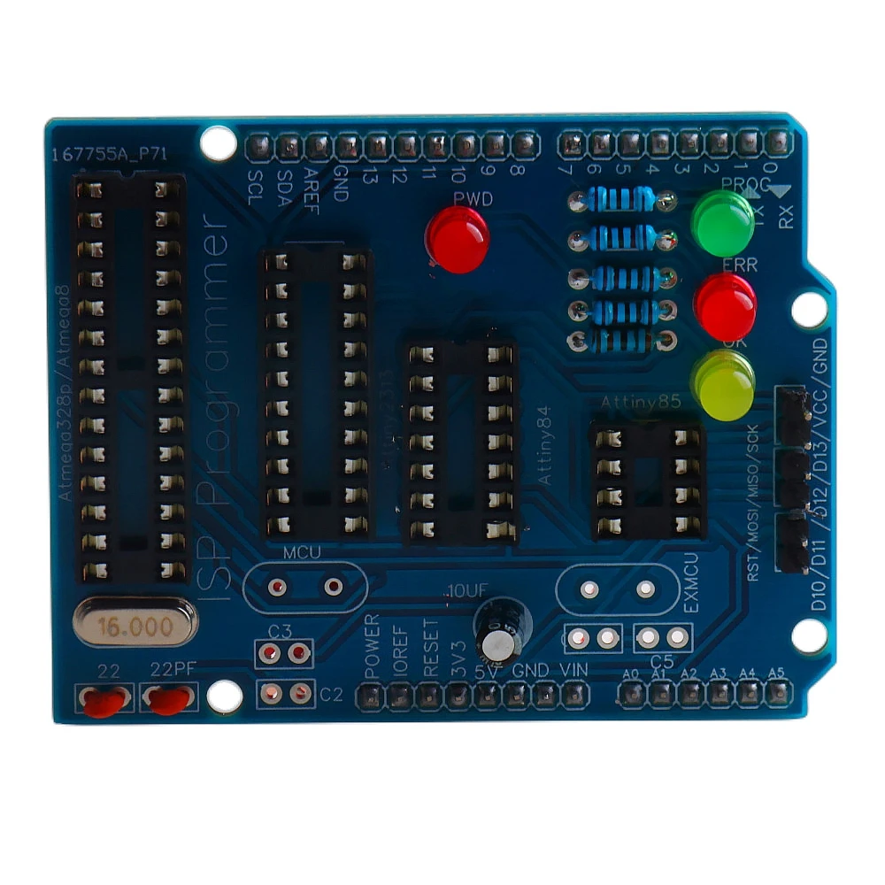 ATtiny13A ATtiny84 ATtiny85 ATtiny2313 ATMEGA328P AVR ISP płytka programująca zestaw lutowniczy dla Arduino…