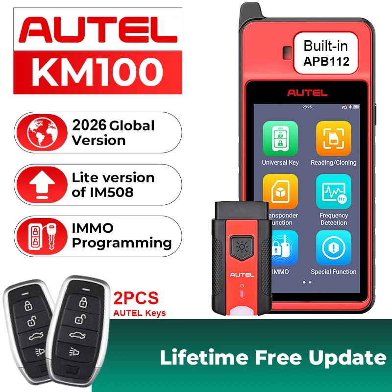 Autel MaxiIM KM100 Programator breloków Narzędzie do stymulacji stacyjnej Tworzenie kluczy Układ scalony…